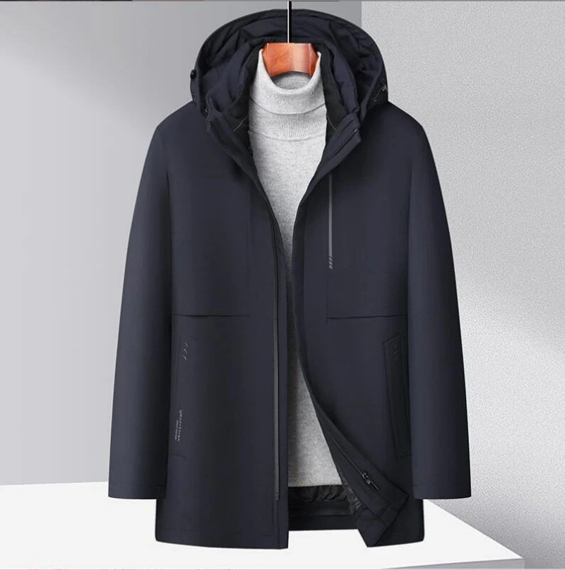 2023 winter new style Men's hooded down jacket Fashionable removable lining down jacket for men detachable hat