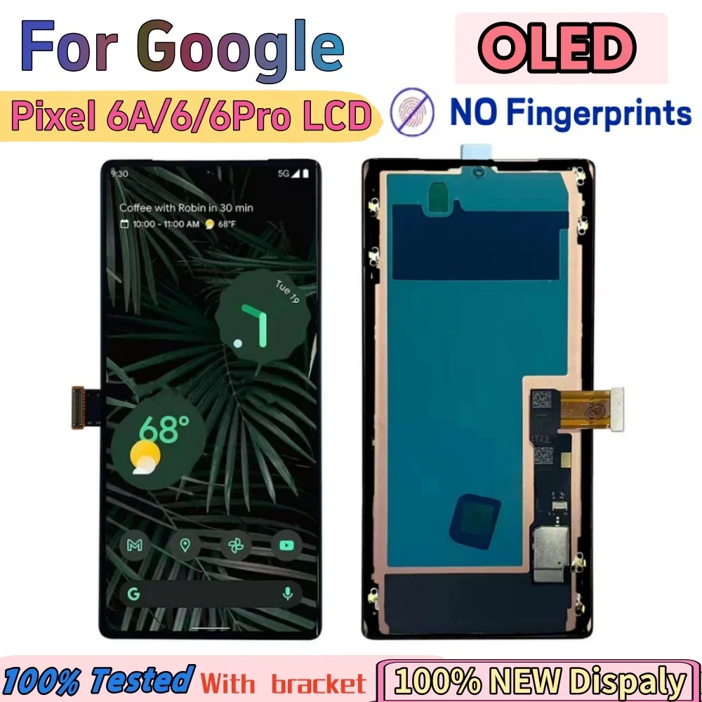 OLED For Google Pixel 6 Pro LCD with frame GB7N6, G9S9B16 Display Touch Screen For Google Pixel 6A display Digitizer Replacement