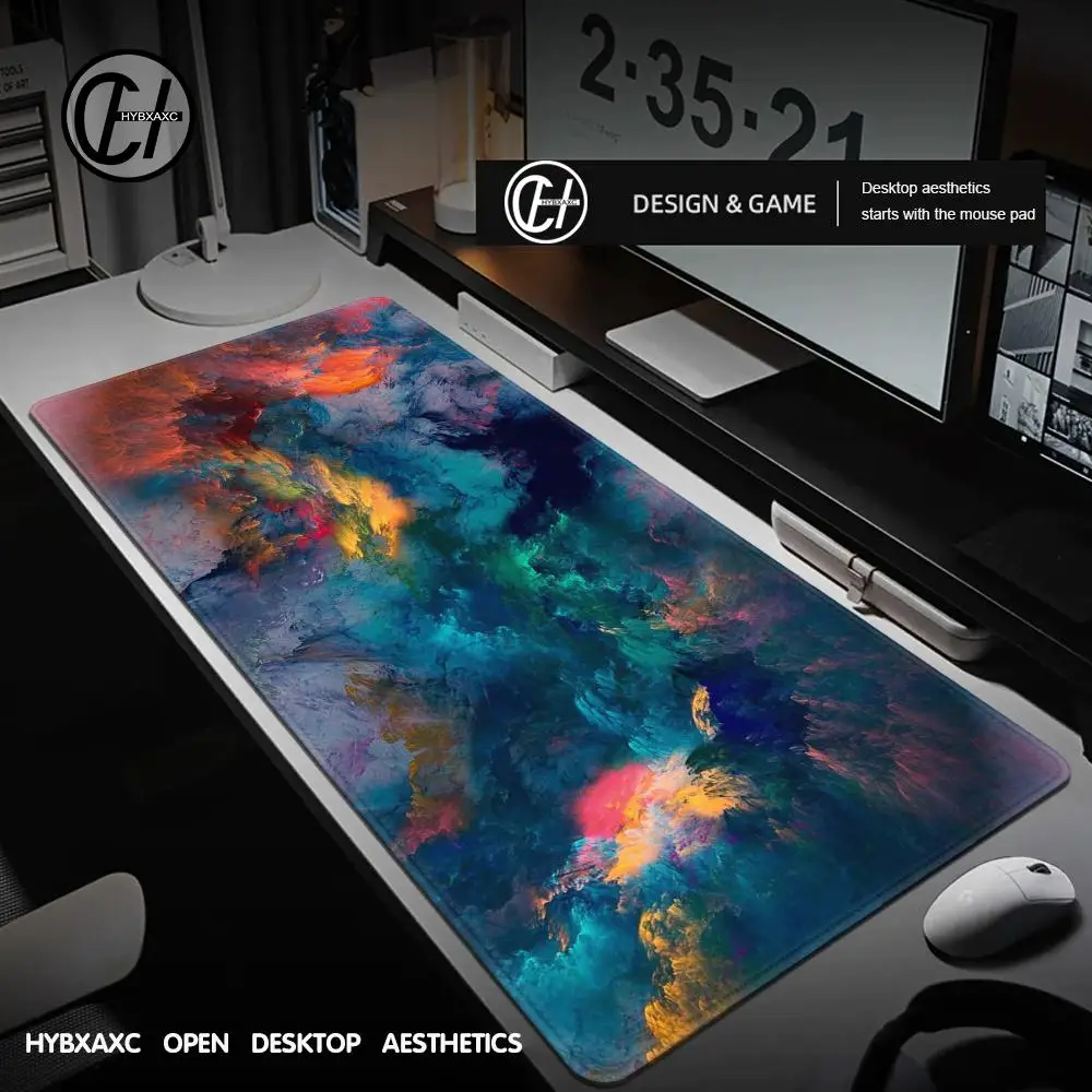 カラークラウドマウスパッドコンピュータラップトップアニメキーボードゲーミングマウスマットXXL大型マウスパッドキーボードゲーマーDecoracionデスクマット