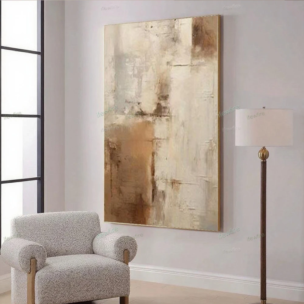 Large Handmade Art Knife Drawing Abstract Oil Painting Gold Blue Thick Oil Texture Canvas Art Mural For Home Living Room Decor
