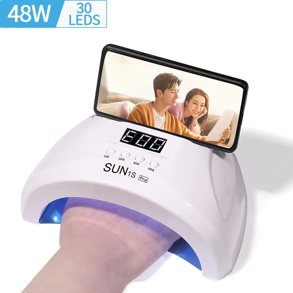

YIKOOLIN SUN 1S 48 Вт УФ-светодиодная лампа для ногтей 30 светодиодов с 4 настройками таймера Умная сушилка для ногтей Инструменты для дизайна ногтей для домашнего маникюрного салона