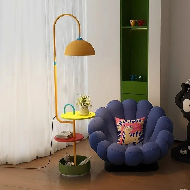 Memphis Colorful Dopamine Cartoon LED Floor Lamp Living Room Bedroom Children's Room Bedside Household Atmosphere Standing Light