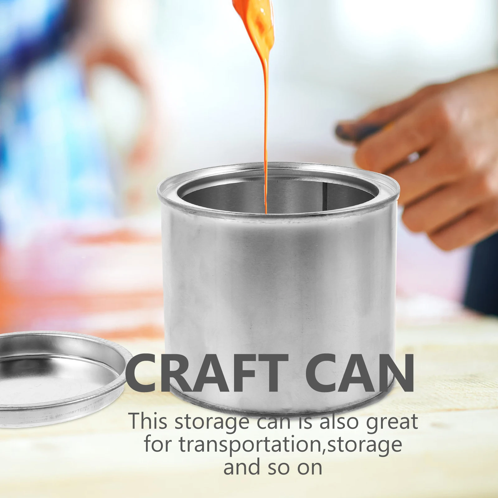 6 قطعة تعديل الطلاء المعدني يمكن حاوية تخزين الحديد المتينة للاستخدام المنزلي الحبر علبة سطل جرة القصدير الحرفية #1