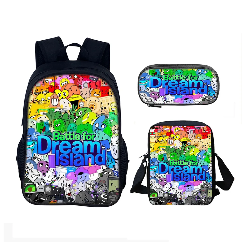 Dream Island Battle for Dream Island 3-piece backpack shoulder bag pencil bag Best gift for boys and girls at school