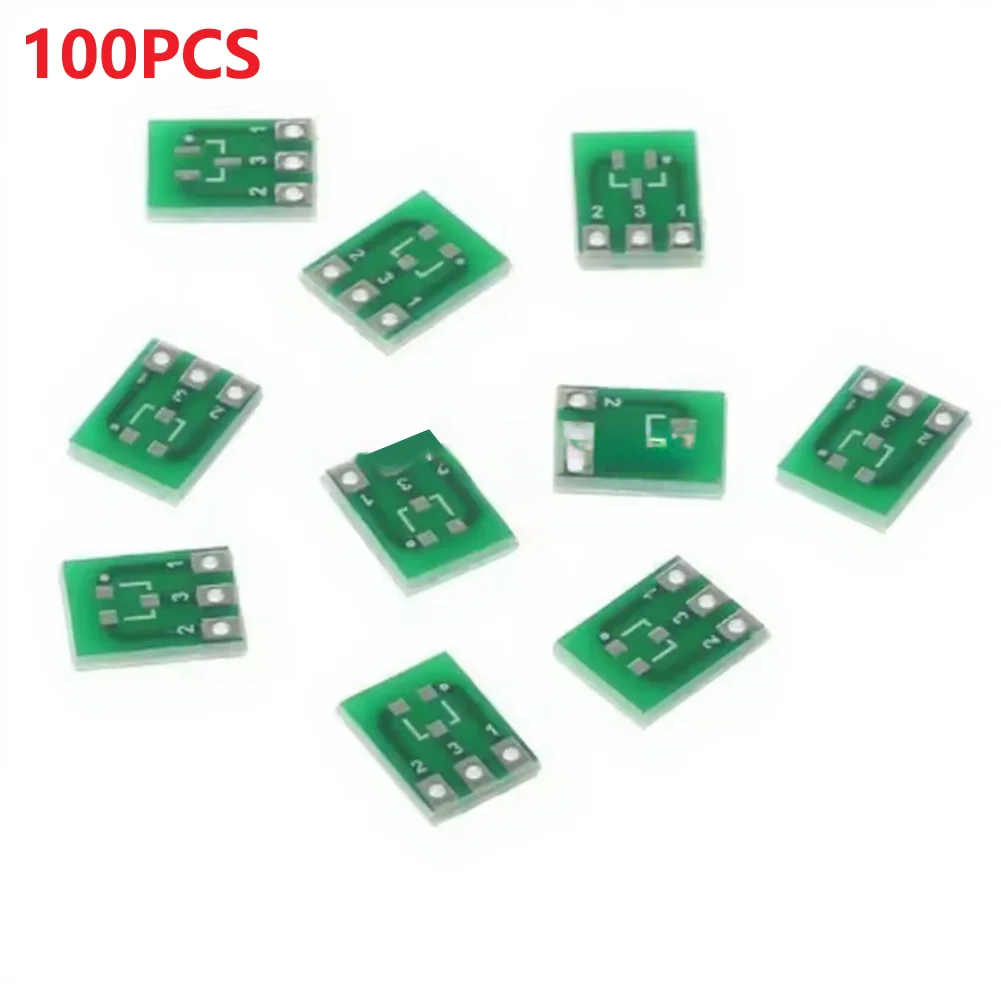 SOT23-3 to SIP3 DIP PCB Adapter Kit 100 pcs for Circuit Prototyping IC Testing Green 7.62 x 10.16 mm Double-Sided