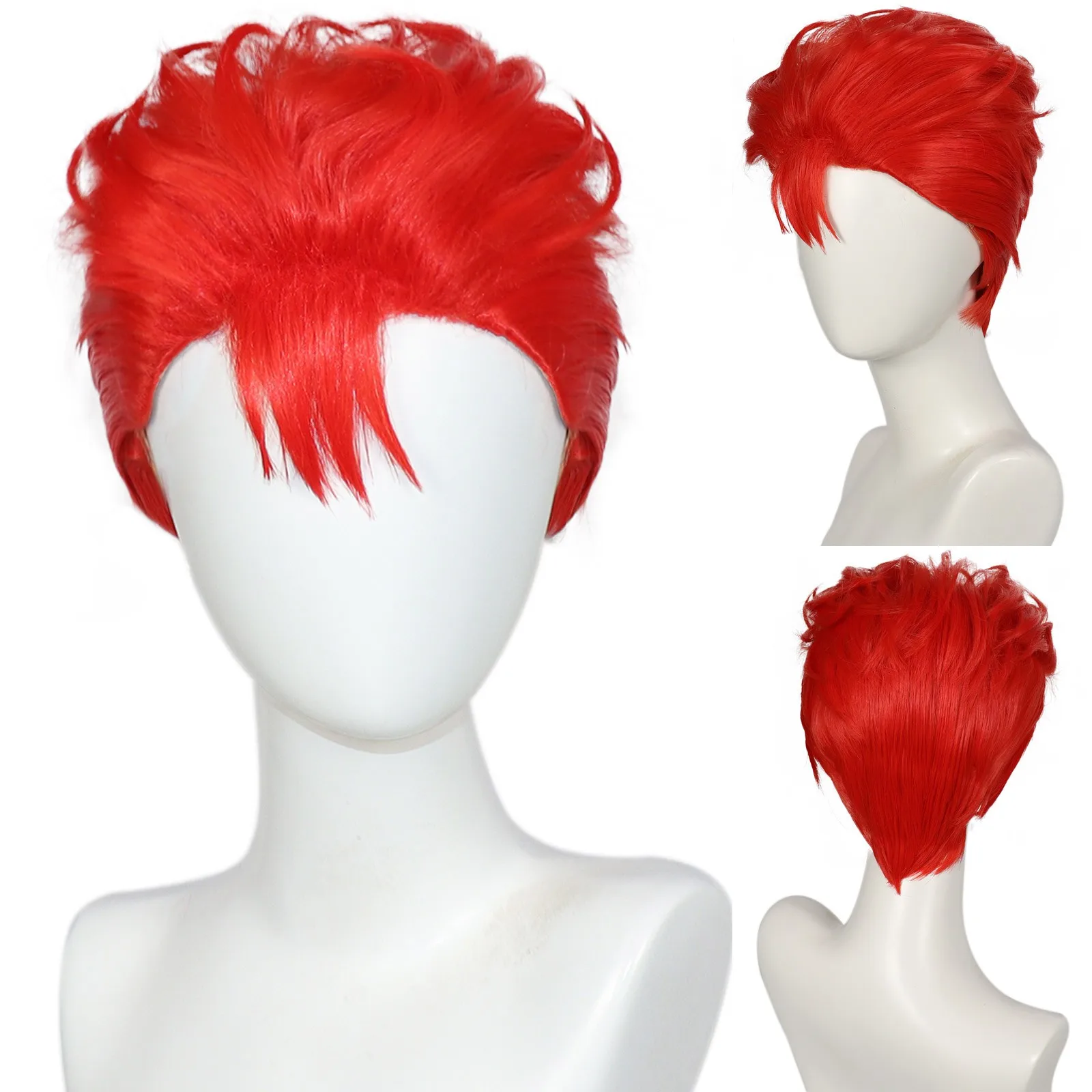 Anime Sakuragi Hanamichi Wigs Orange Mixed Short Men Wimen Halloween Cosplay Costume Wigs Party Play Role + Wig Cap