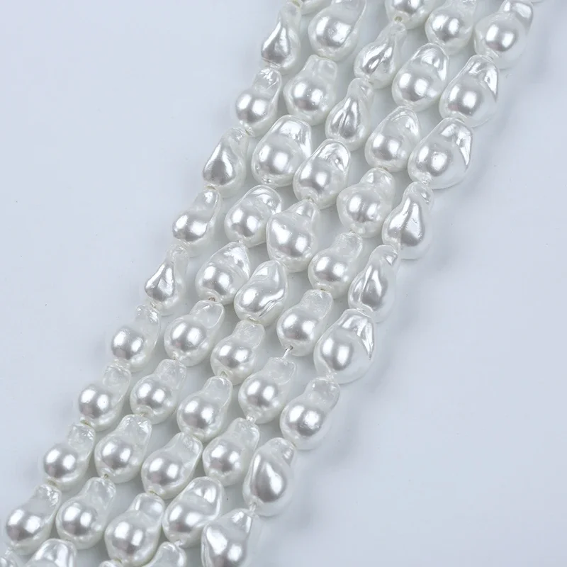 Wholesale 10*16mm White Color Baroque Shape Mother Of Pearl Shell Bead Loose Strands For Jewelry Making