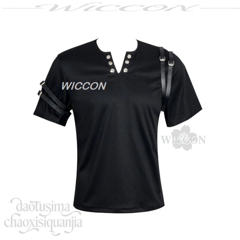 

Music Bad Stage Performance tumes Y2K Fashion Handsome Punk Black T-shirt Belt 코스play Michael Jackson Halloween Party