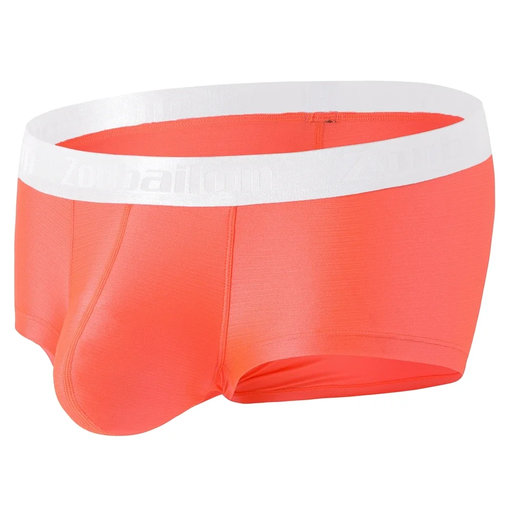 Jinshi Mens Sexy Bulge Enhancing Pouch Underwear Boxer Briefs Pack Short Leg Ball Pouch Tagless Silk Trunk