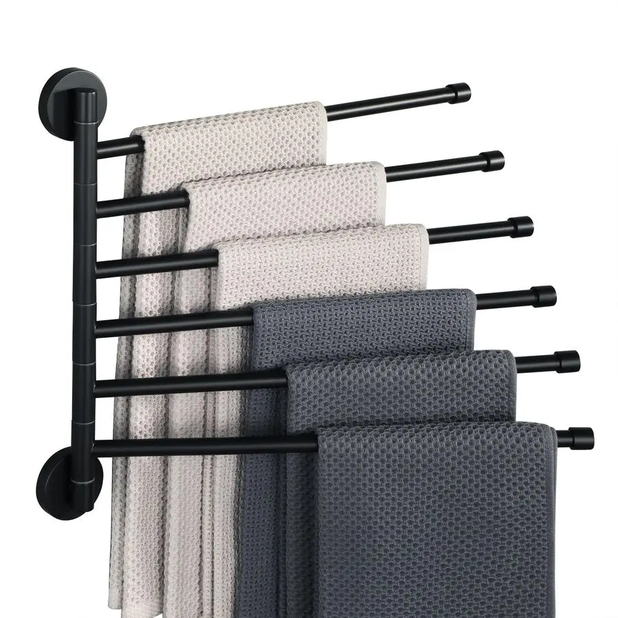 

Вращающаяся вешалка для полотенец, складная на 6 секций, настенная сушилка для полотенец для ванной комнаты, сушилка для белья, нержавеющая сталь SUS304