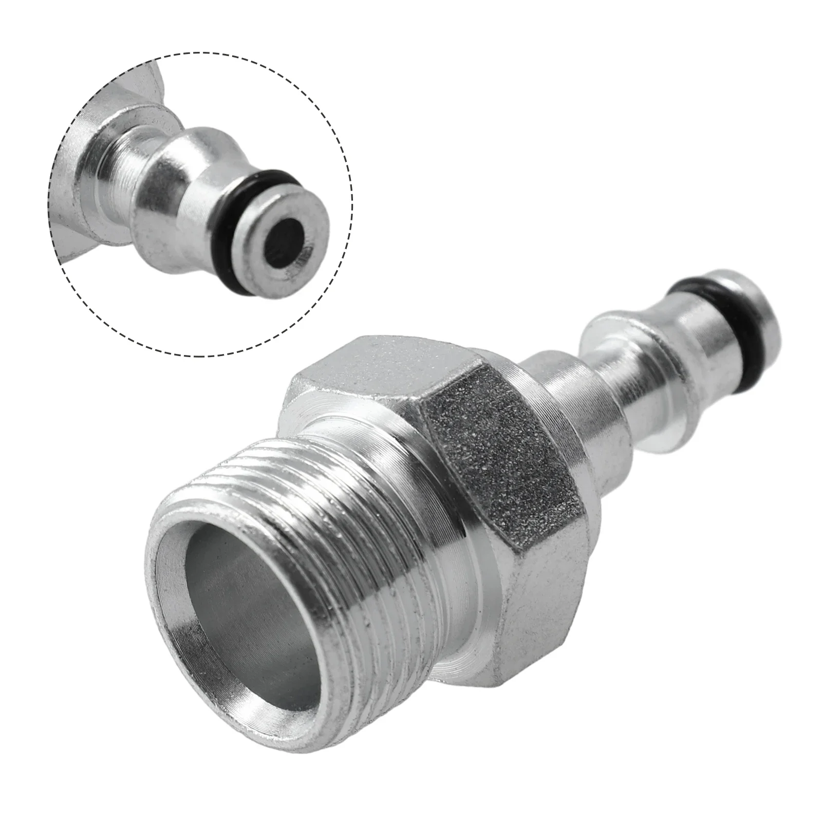 A03868 Hose Fitting Adapter Spare Yard Accessory Alloy For Lavor Quick Release Silver Tool Washer Wear-Resistant