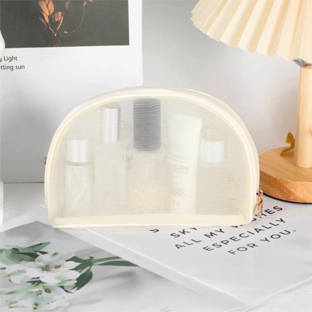 Embroidery Mesh Makeup Storage Bag Butterfly Handheld Travel Toiletry Bag Large Capacity Breathable Cosmetic Pouch Home Travel