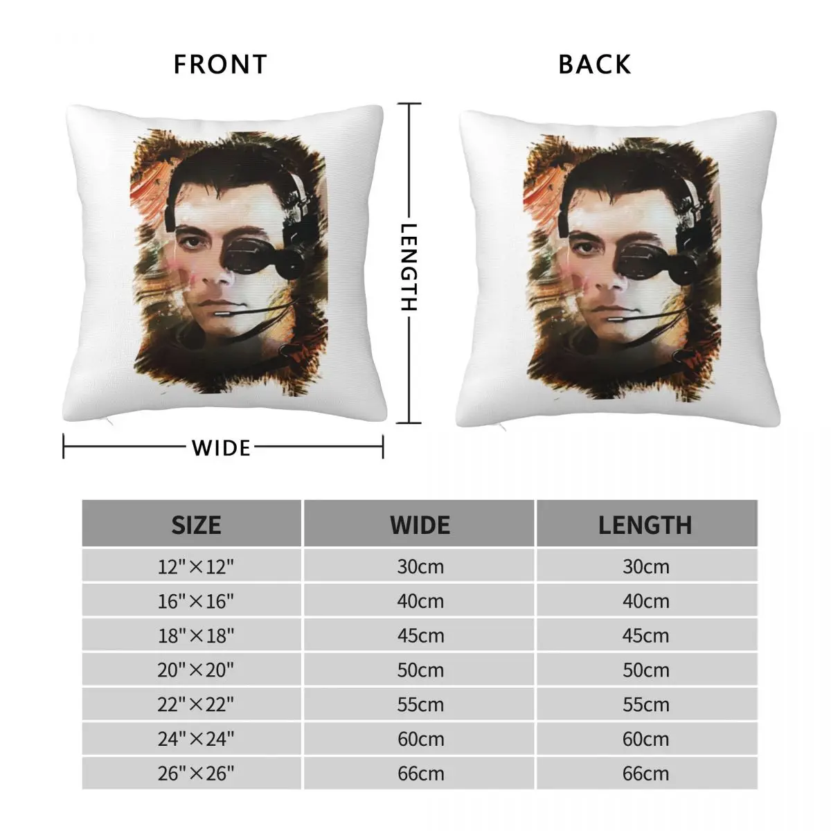 Universal Soldier Jean Claude Van Damme Square Pillowcase Pillow Cover Cushion Zip Decorative Throw Pillow for Home Bedroom