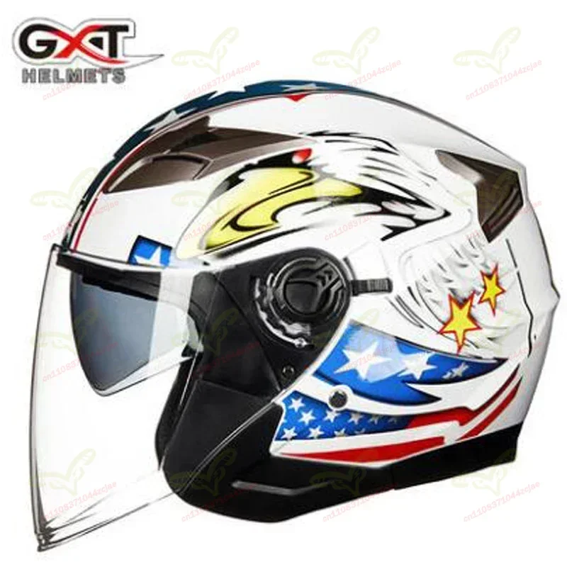 New GXT708 Dual Visor Electric Motorcycle Bicycle Scooter Safety Helmet for Men Women Half Face Summer Autumn Motorcycle Helmets
