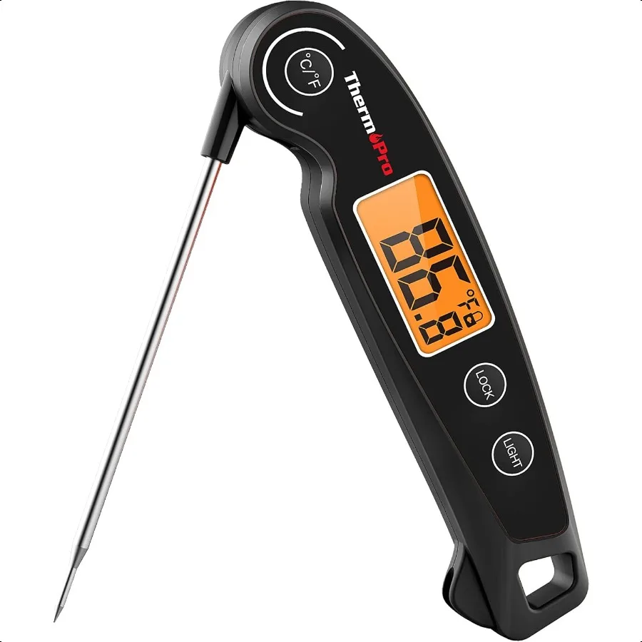 

TP605 Instant Read Meat Thermometer Digital for Cooking Waterproof Food Thermometer with Backlight Calibration Digital Probe Co