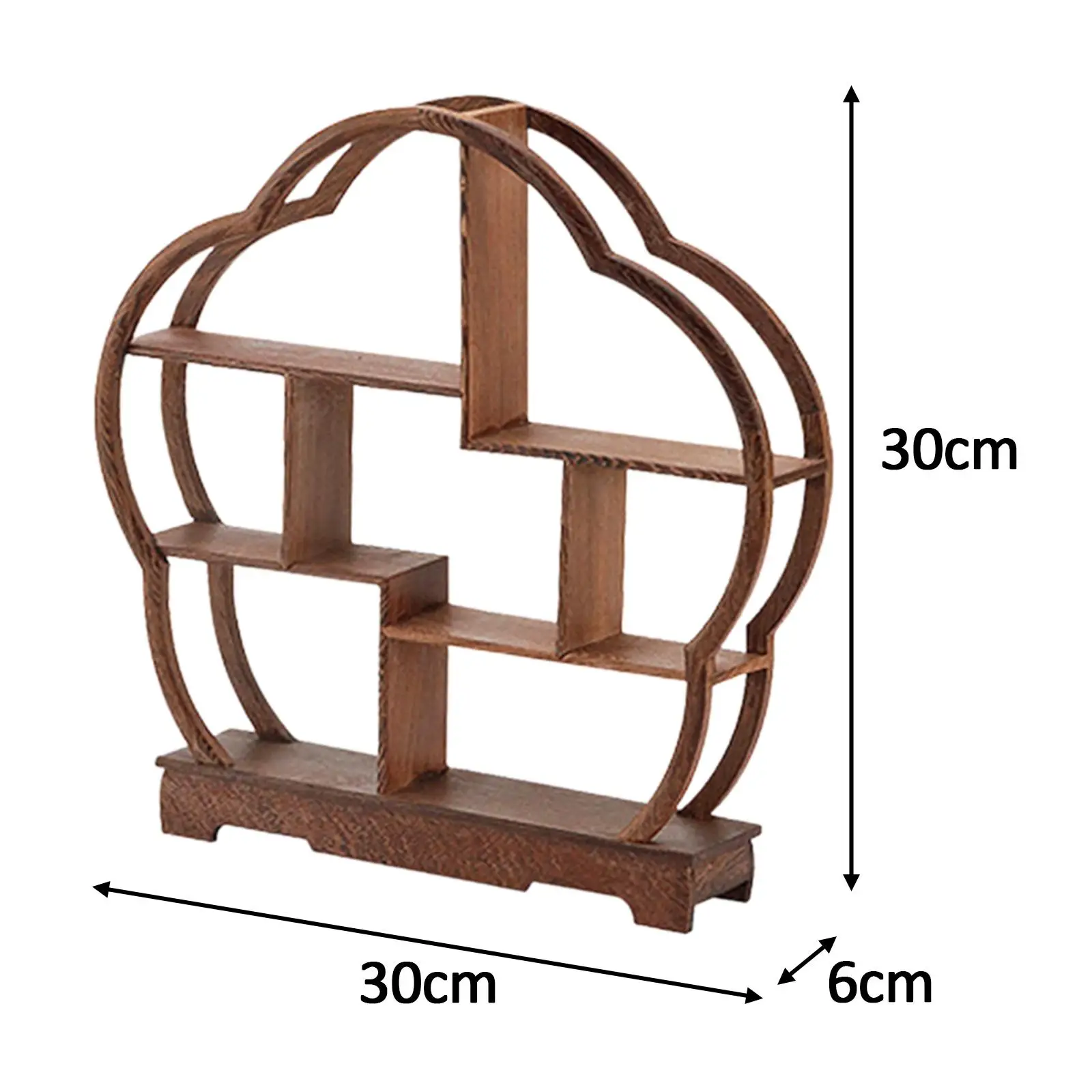 Wooden Display Shelf Antique Display Rack Teapot Display Stand Wood Cupcake Stand for Restaurant Desktop Office Cafe Dessert