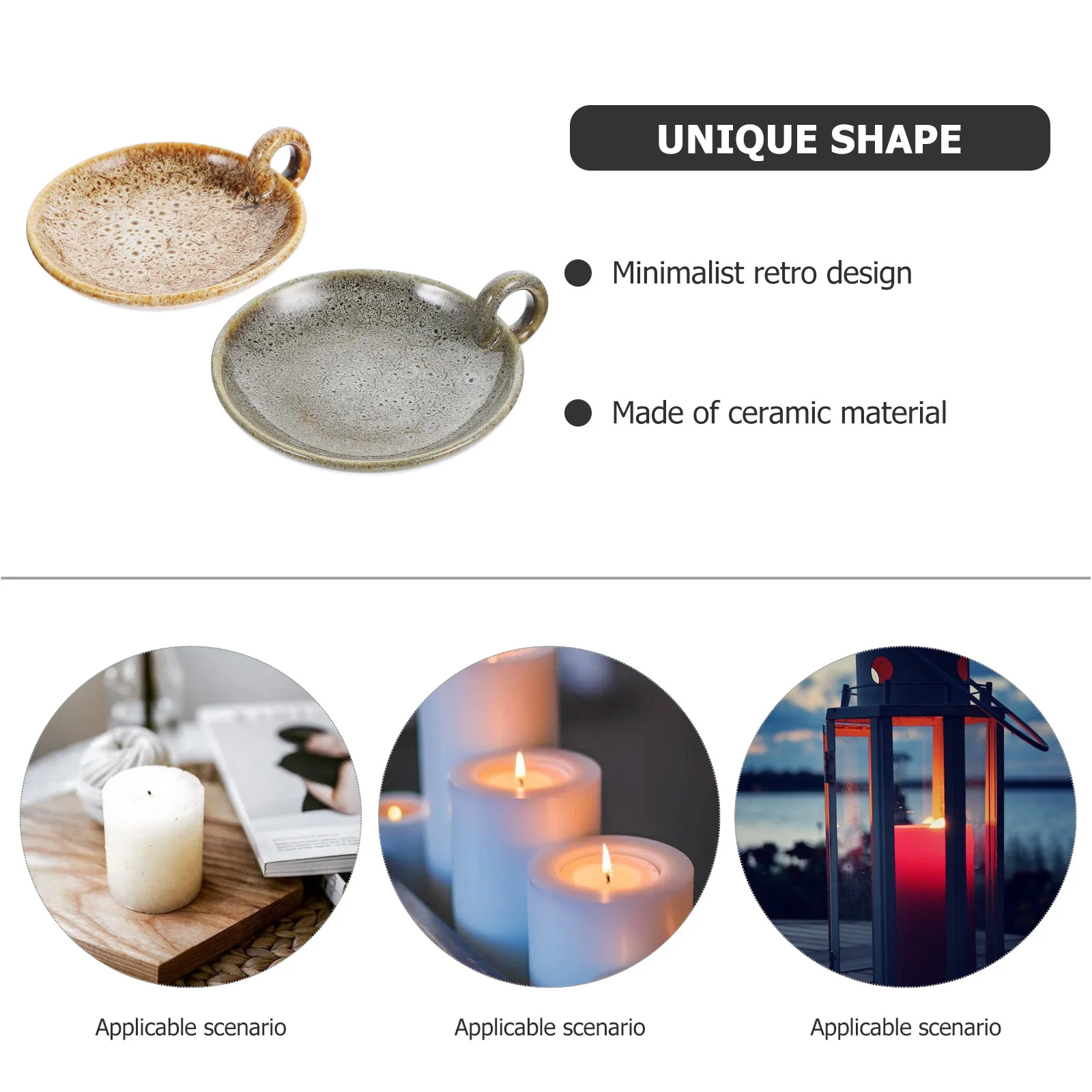 2 قطعة صينية سيراميك تصميم بسيط هيكل رائع أنيق طاولة طعام ديكور حامل رائحة الوقوف