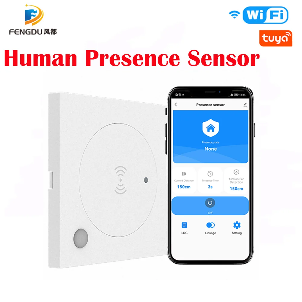 Tuya Wifi Smart Human Presence Sensor 24G MmWave Radar Remote Control High Accuracy Quickly Detecting Human Body Presence