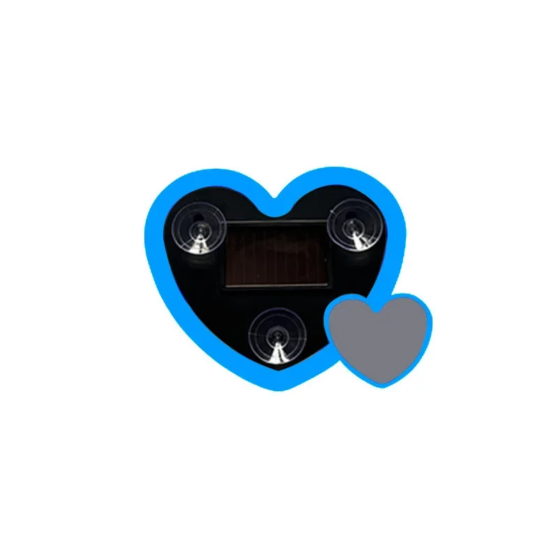 Solar Powered Car Neon Light Wireless Cute Heart Shaped Led Ambient Light Suction Cup USB Rechargeable Atmosphere Breathing Lamp
