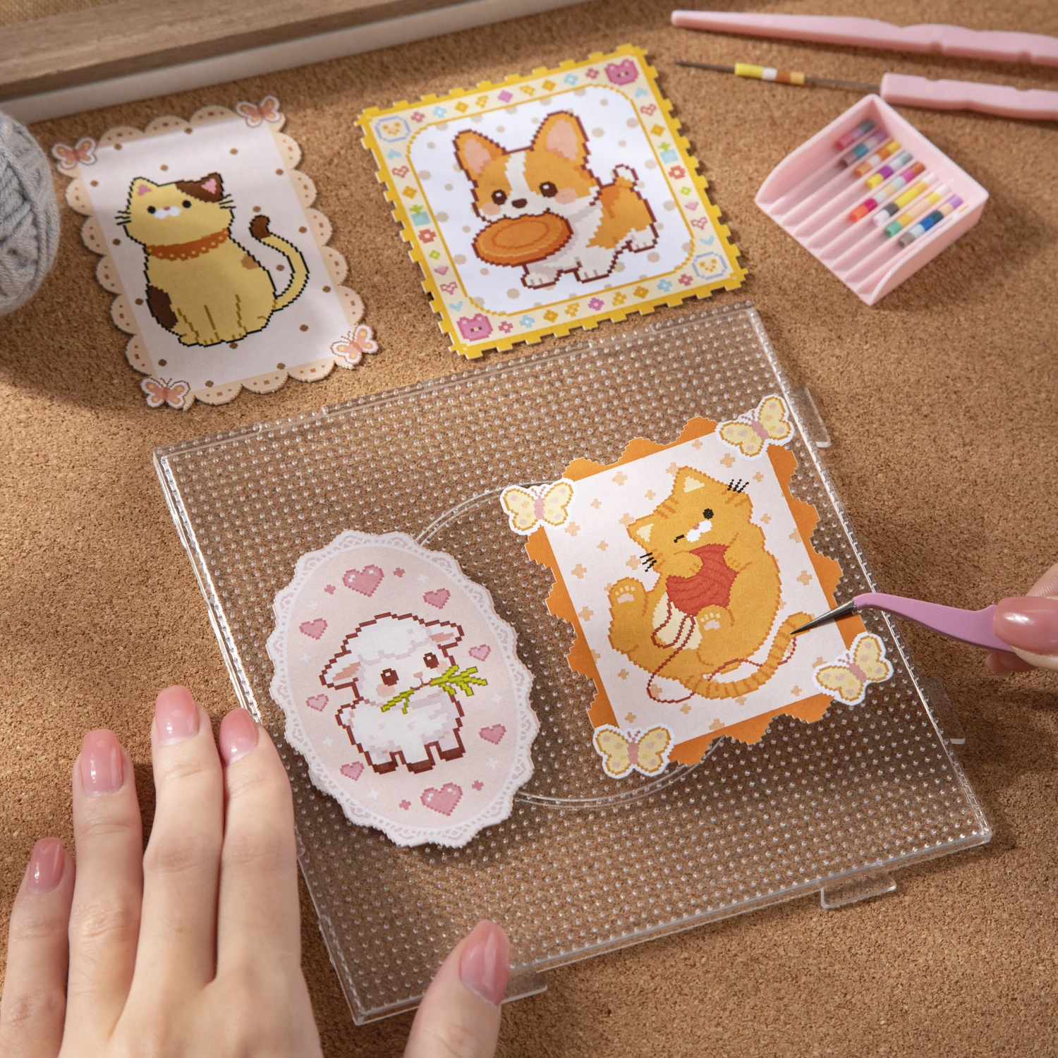Pixel Moment Series Cute Flower Butterfly Dog Landscape Sticker Creative DIY Journal Material Collage Stationery