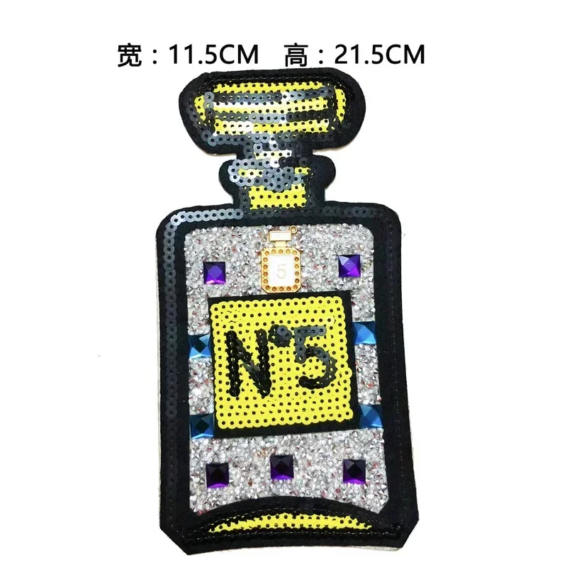 20pcs/Lot Luxury Embroidery Patch Sequin Diamond Perfume Bottle Women Jacket Clothing Decoration Craft Diy Accessories Applique