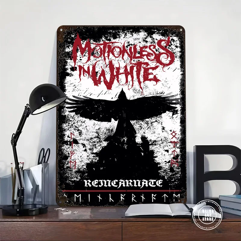 Motionless In White Reincarnate 3D Printed Texture Poster Personalized Wall Art Retro Metal Tin Signs for Interior Accessories
