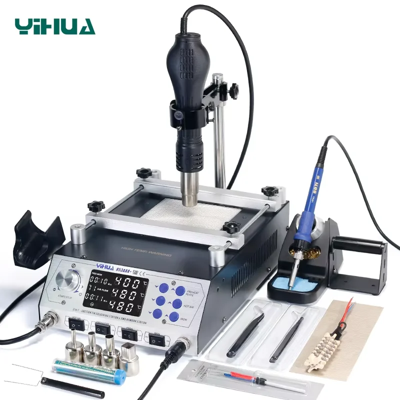 

1200W Program -Controlled Soldering Station Automatic Preheating Desoldering Hot Air Gun 3 in 1 BGA Rework Station 853AAA+