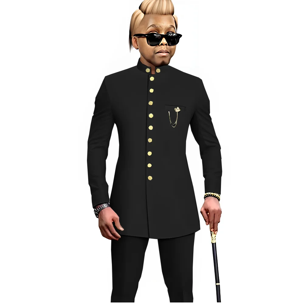 Two Piece Boys Suit Slim Fit Korean Style Jacket Pants Boys Best Children's Tuxedo Party Outfit Boys Suit (Suit Jacket + Pants)