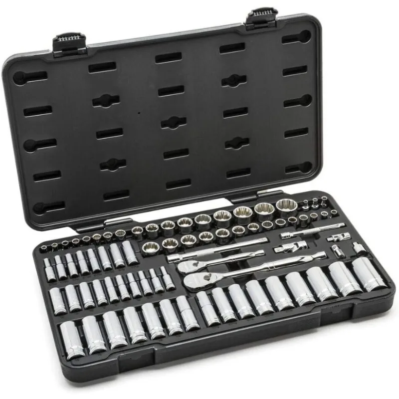 

GEARWRENCH 76 Pc. 1/4" & 3/8" Drive 12 Pt. Standard & Deep Mechanics Tool Set, SAE/Metric - 80948