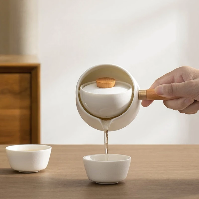 Rotating bubble Rotating automatic brewing teapot Kung Fu tea set Travel home simple