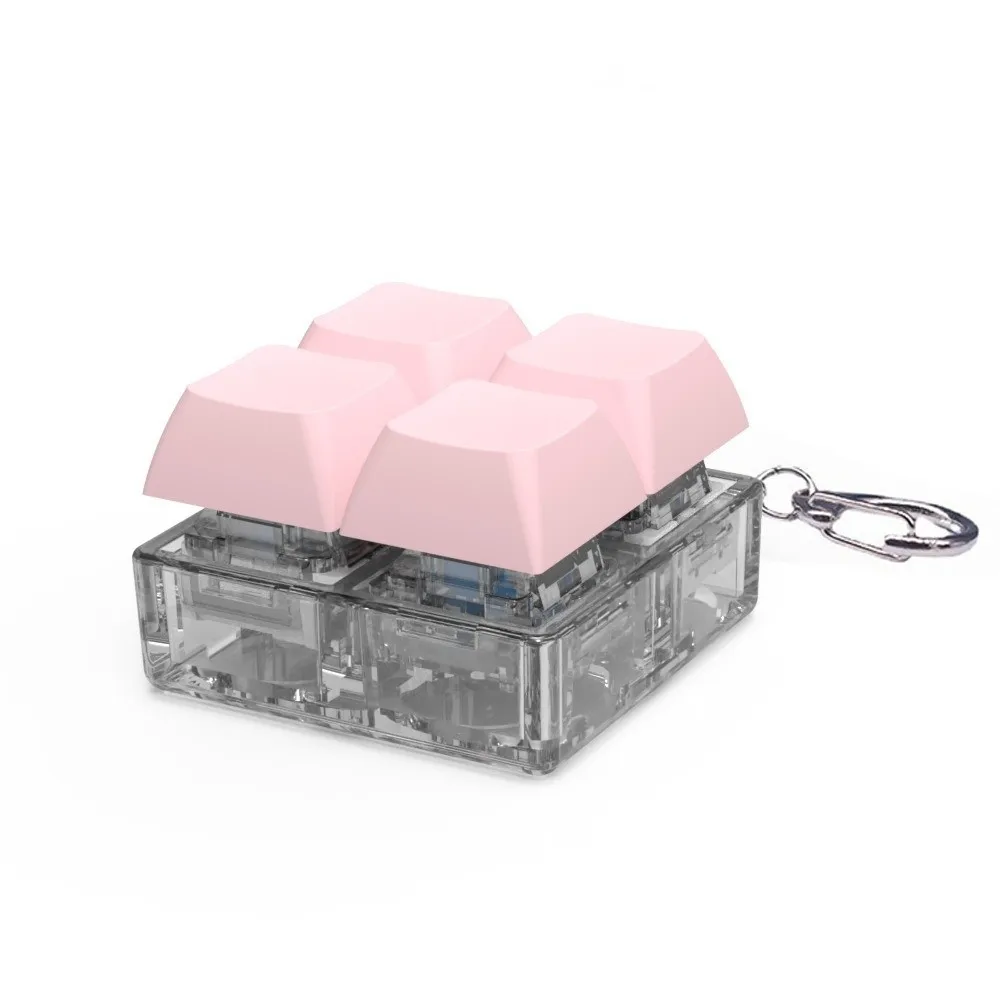 Nuevo DIY teclado Fidget llavero teclas botón alivio estrés dedo teclado tapa 4 teclas pasar el tiempo pellizco juguete adulto