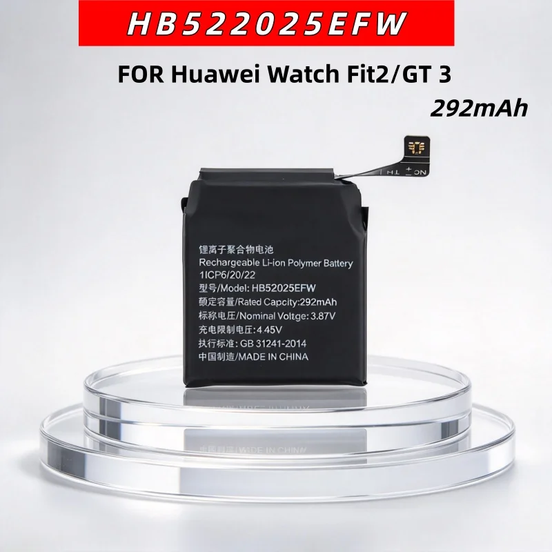292mAh HB522025EFW Battery for Huawei Watch GT 3 42MM MIL-B19 Replacement Battery Watch GT3 Smart Watch Bateria 3.87v Batterij
