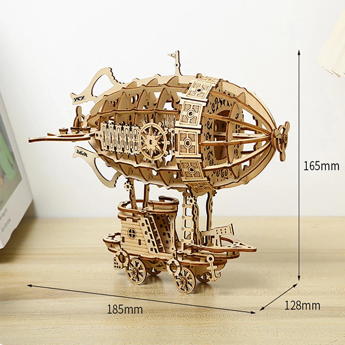 Airship 3D Car Wooden Puzzle Scale Model,DIY Model Kit, Handcraft Gift,Home Decoration,Mechanical Model Kit, Building Toy view 3