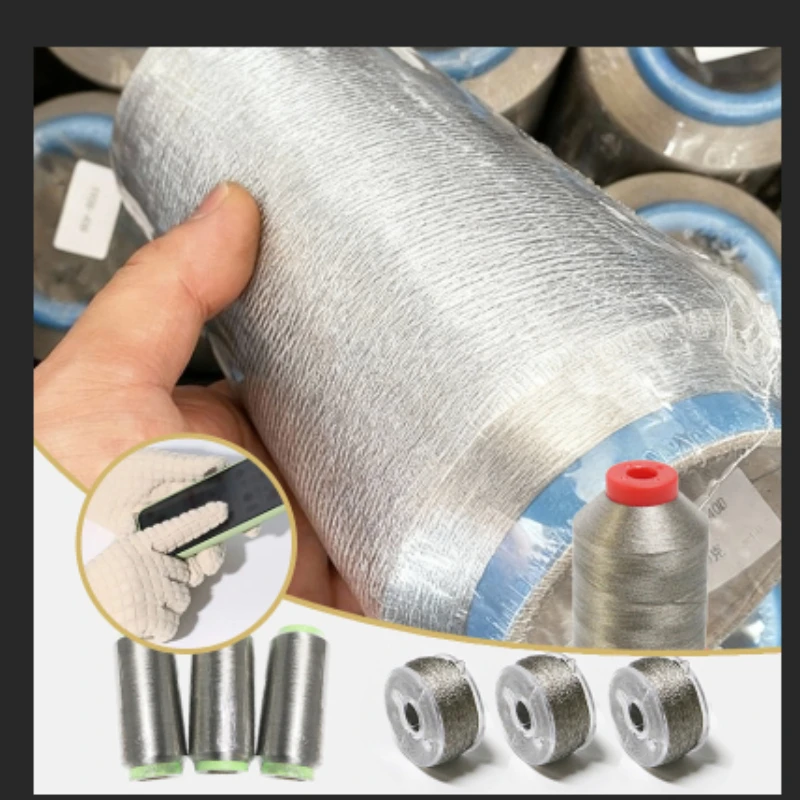 70D Silver Fiber Conductive Touch Screen Sewing Thread Space Suit Electrostatic Clothing 18% Silver Conductive Sewing Thread