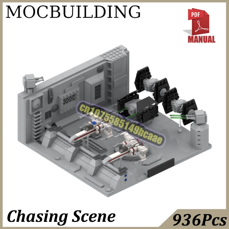

Nano-Scale Fighter Chasing Scene Diorama Model MOC Building Block Bricks Spaces Movie Construction Toys Gift