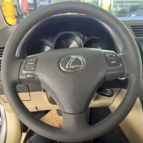 Lexus GS300 GS350 용 핸드 스티치 스티어링 휠 커버 2005 2006 2007 2008 DIY 블랙 나파 가죽 스타일 액세서리