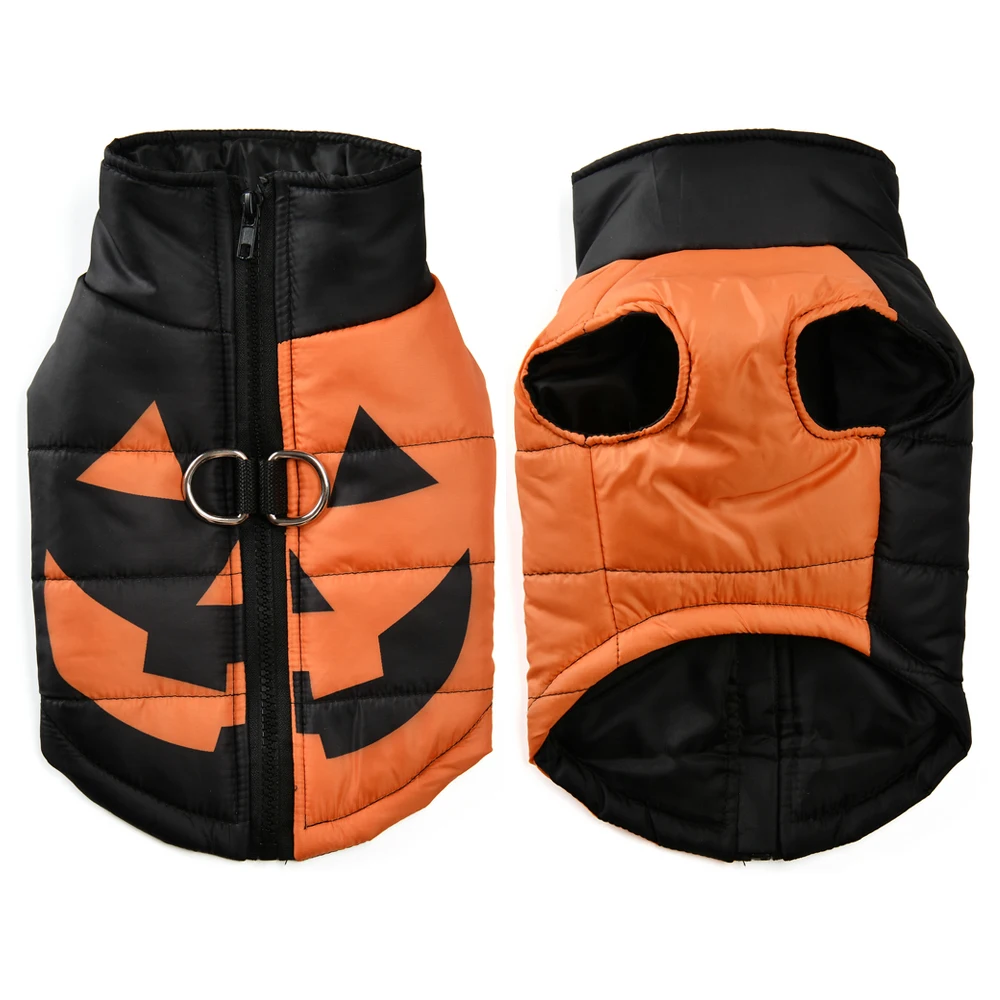 Halloween-Haustierjacke für kleine und mittelgroße Hunde und Katzen, Spinnennetz-Muster, Winter-Outdoor, wasserdicht, warm, Welpenkleidung, Yorkshire-Haustier-Outfits – Detail 11