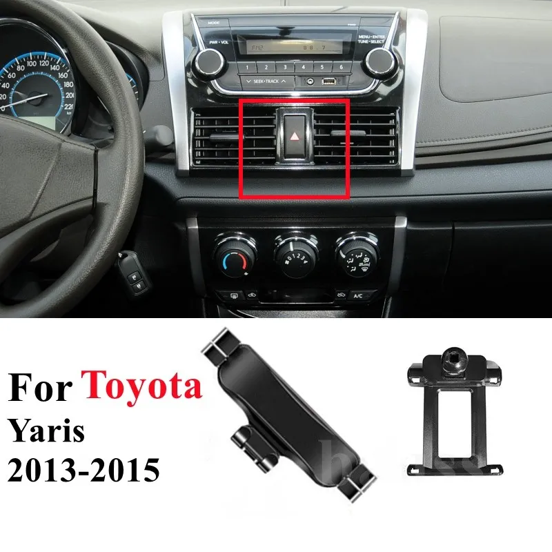 Car Phone Holder For Toyota Yaris 2013 2014 2015 Styling Bracket GPS Stand Rotateble Mobile Accessories