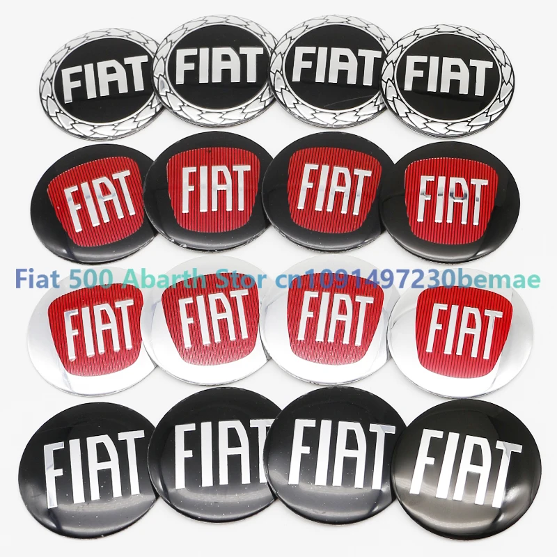 4Pc 56mm Car Wheel Center Hub Cap Stickers Auto Rim Cover Emblem Badge Fo FIAT Astra Grande Punto 500 Tipo UNO Panda Freemont