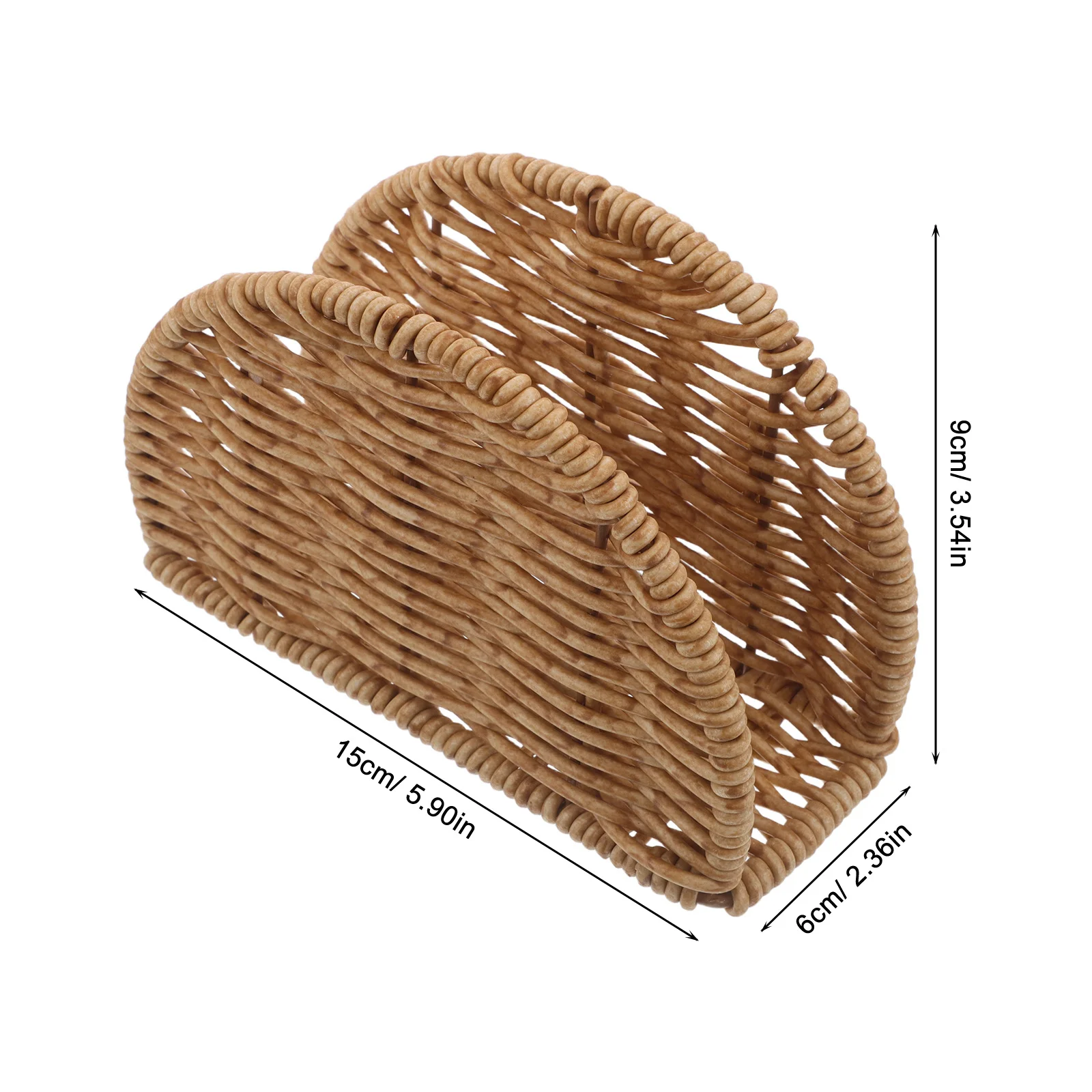 Napkin Holder Imitation Rattan Modern Sleek Paper Napkin Stand for Dining Table Kitchen Tissue Organizer Woven Paper Towel