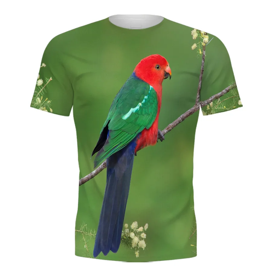 New Parrot Birds 3D Print T-shirt Fashion Men Women Short Sleeve T Shirts Oversized Harajuku Streetwear Kids Tees Tops Clothing