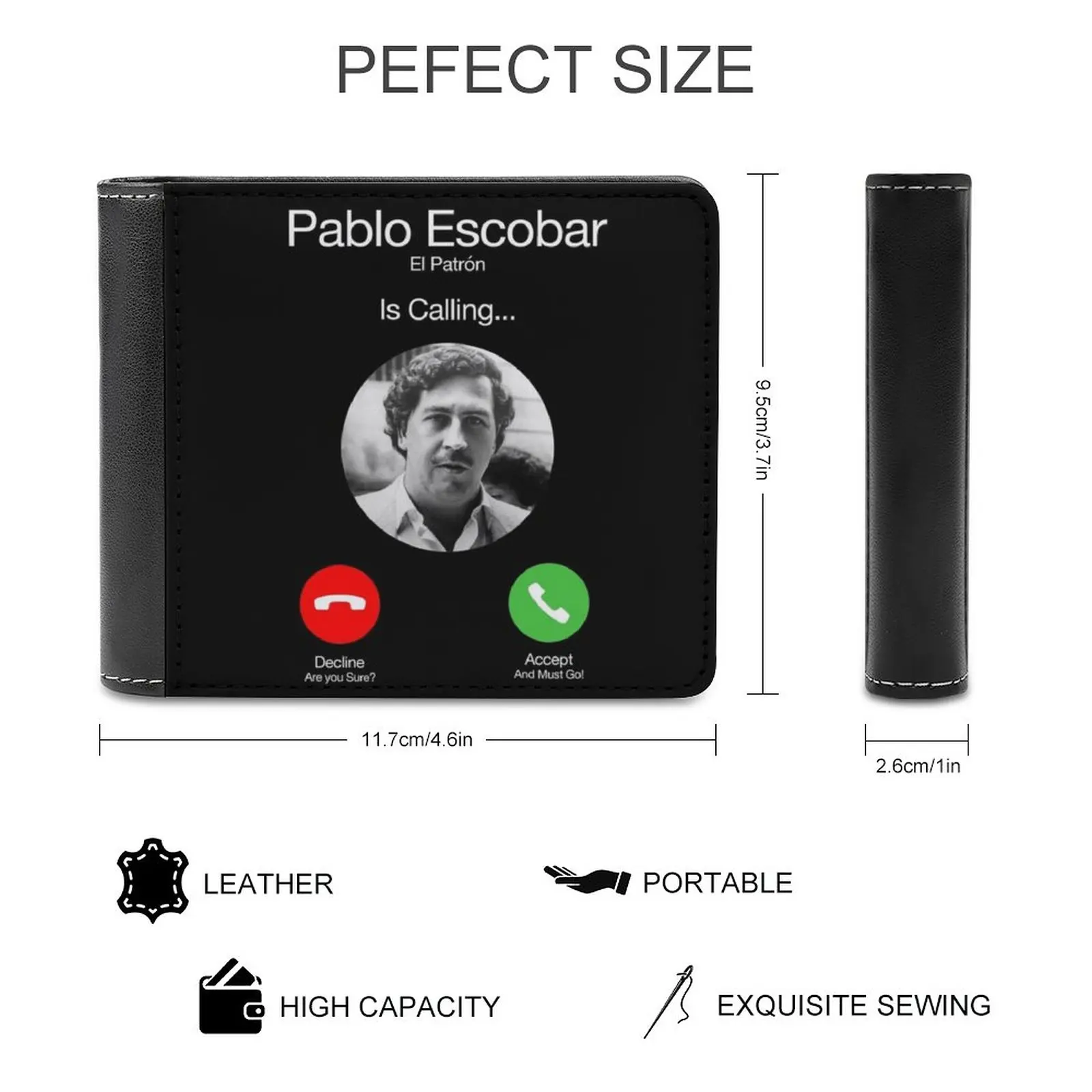 Pablo Escobar Calling Men's Wallet Purses Wallets New Design Dollar Price Top Men Leather Wallet Pablo Escobar Calling El