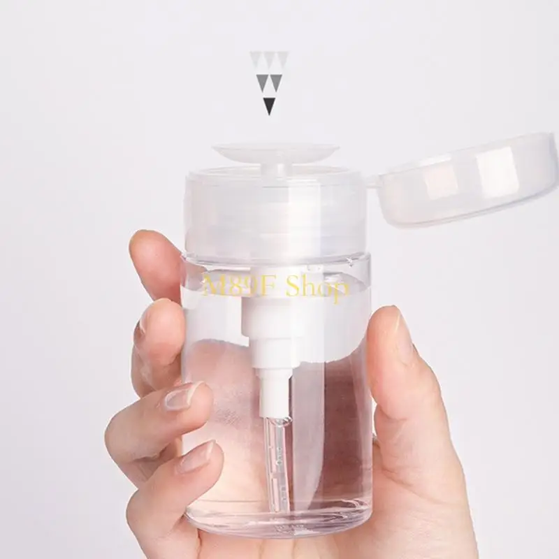M89F Push Down Dispenser Empty Push Top Bottles Containers for Nails Polish Makeup Remover Micellar Water Facials Toner