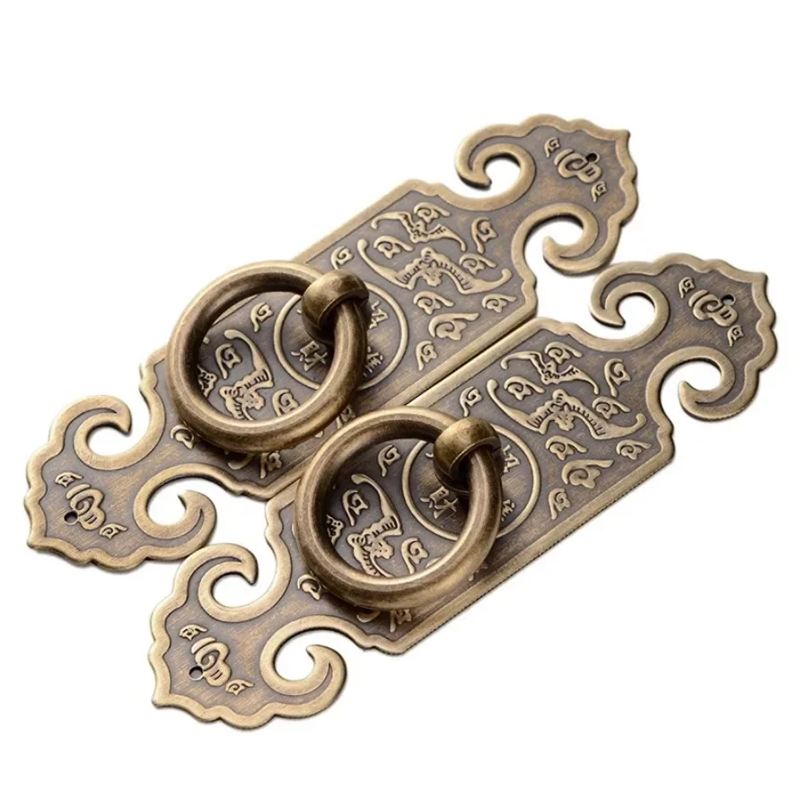 New Chinese Style Furniture Handles Vintage Bronze Ring Handles for Cabinets and Drawers Bookcase Wine Cabinet Handles