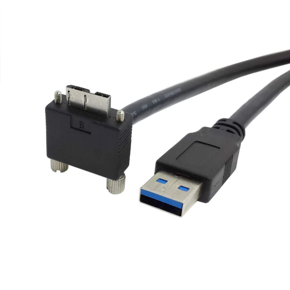 Cablecc-Cydz直角データケーブル、90度、マイクロUSB、ネジ取り付け、USB 3.0、タイプ、4フィート、1.2m