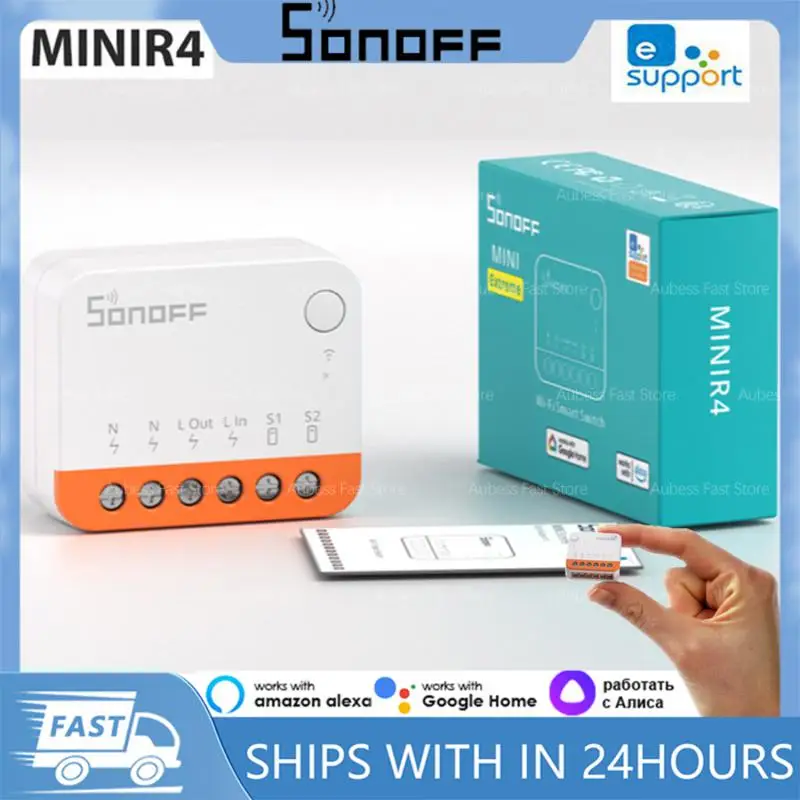 1PC SONOFF MINI R4 Extreme Wi-Fi Smart Switch Tiny Size External Switch Control Detach Relay Mode Via EWeLink Alexa Google