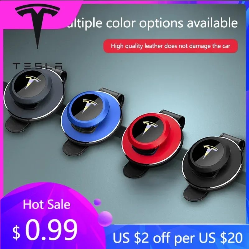 

Car Sticker For Tesla Model 3 Y Juniper Highland 2020-2026 New 2025 Hot Aluminum alloy Car Sun Visor Glasses Eyeglasses Clip Han