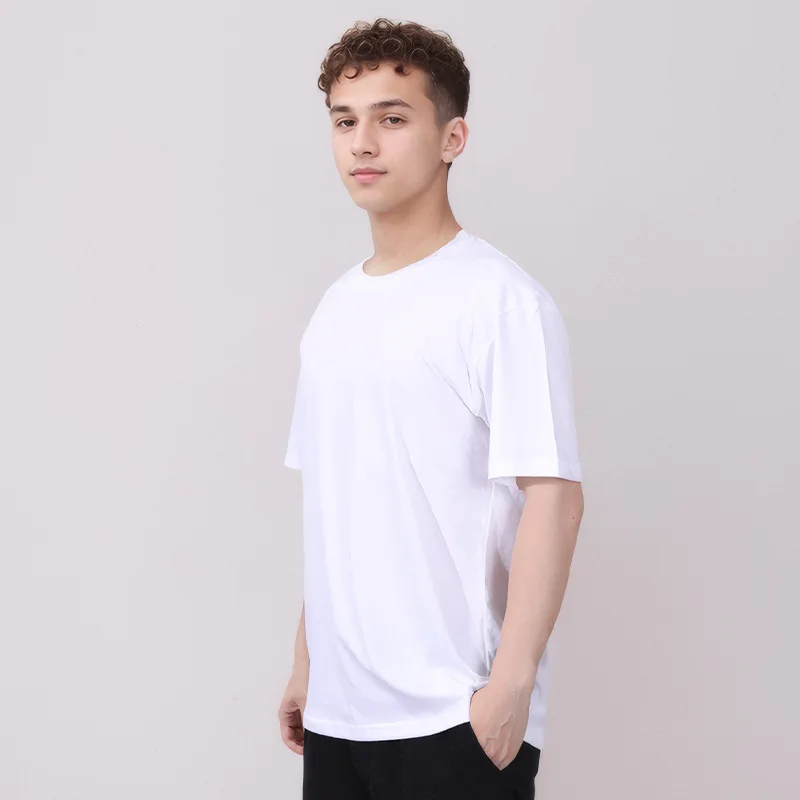 

2025 Solid Color Men's Short-Sleeve T-Shirt, Summer New Style Cotton Men's Basic Short-Sleeve Tee
