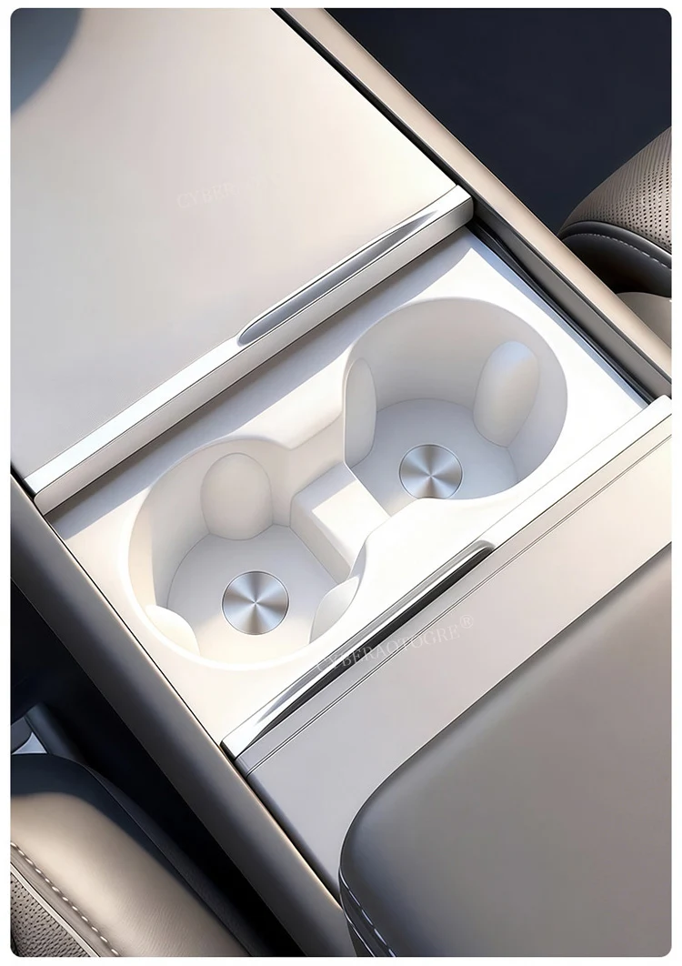 Für Tesla Model Y Juniper Model YL Getränkehalter-Einsatz Mittelkonsolen-Organizer Silikon-Getränkehalter für neue 3-Bildschirm-Abdeckung – Detail 12
