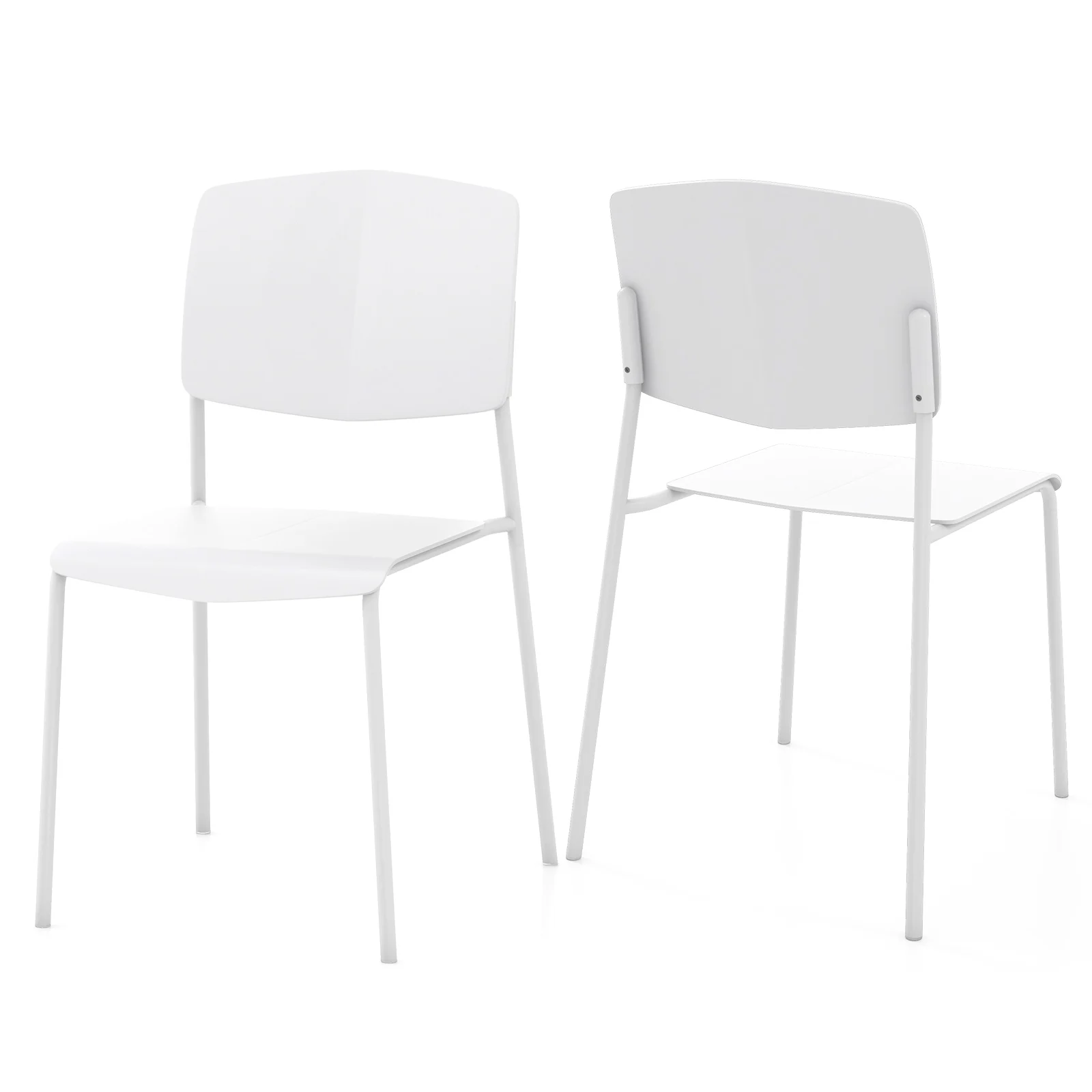 Dining Chair Set of 2 w/Ergonomic Backrest & Wide Seat Stackable Kitchen Chairs